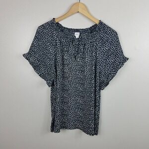 Gap Womens Top Tie Front Leaf Abstract Career Blouse Size Small